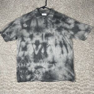 John Elliott Lunar Polo Shirt Mens 1 Gray Tie Dye Cotton Made in Japan Small